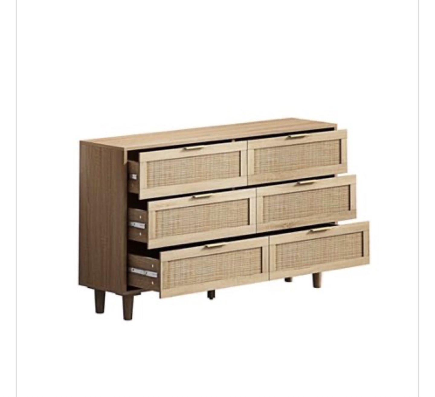 Six-Drawer Dresser with Rattan Accents - photo 3