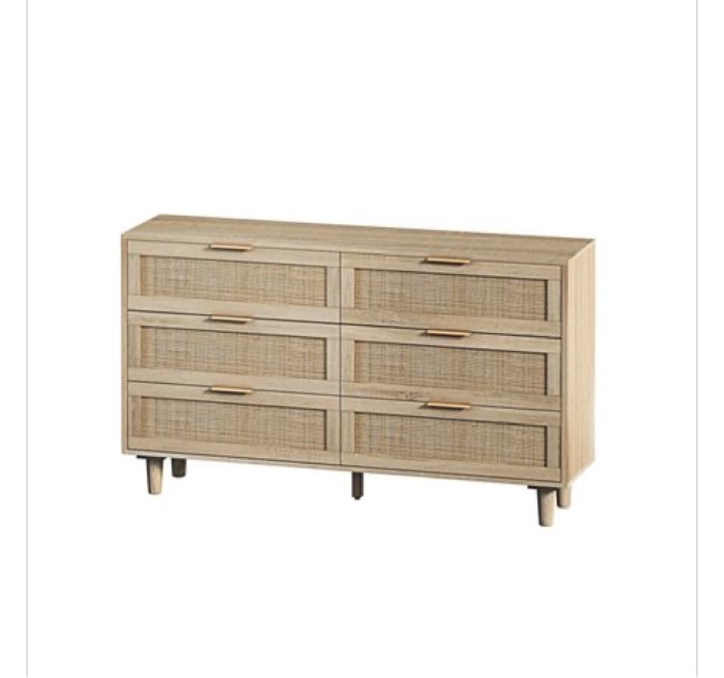 Six-Drawer Dresser with Rattan Accents - photo 4
