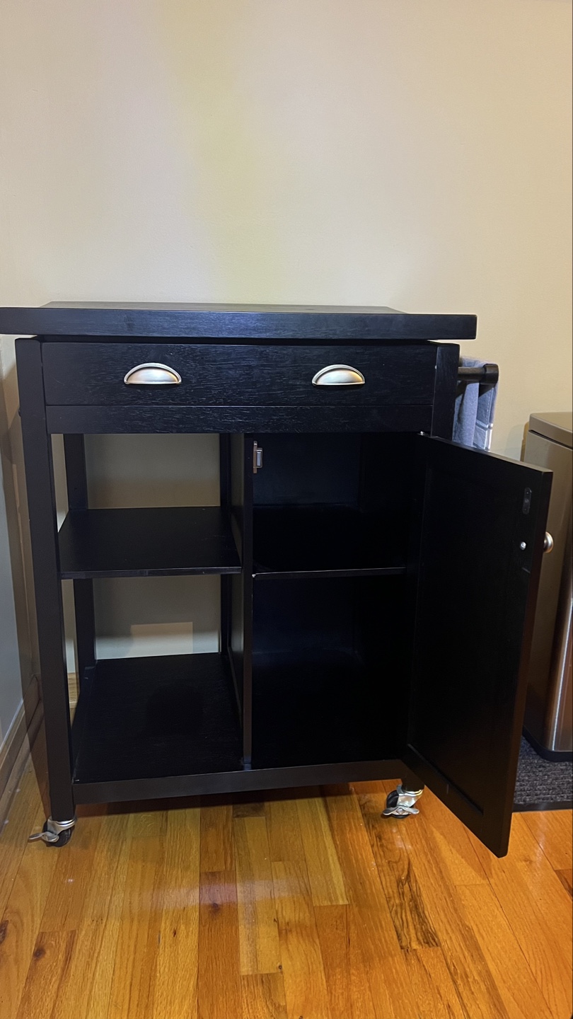 Winsome Wood Black Rolling Kitchen Cart - photo 4