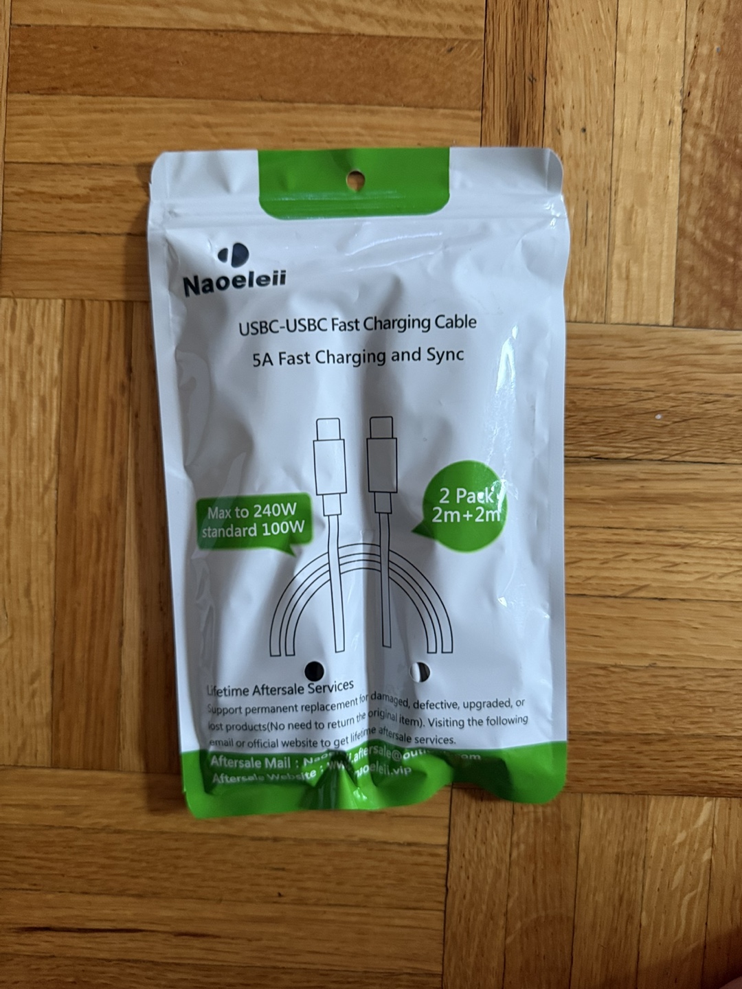 2 Pack Naoeleii USB-C to USB-C Fast Charging Cables (2m each)