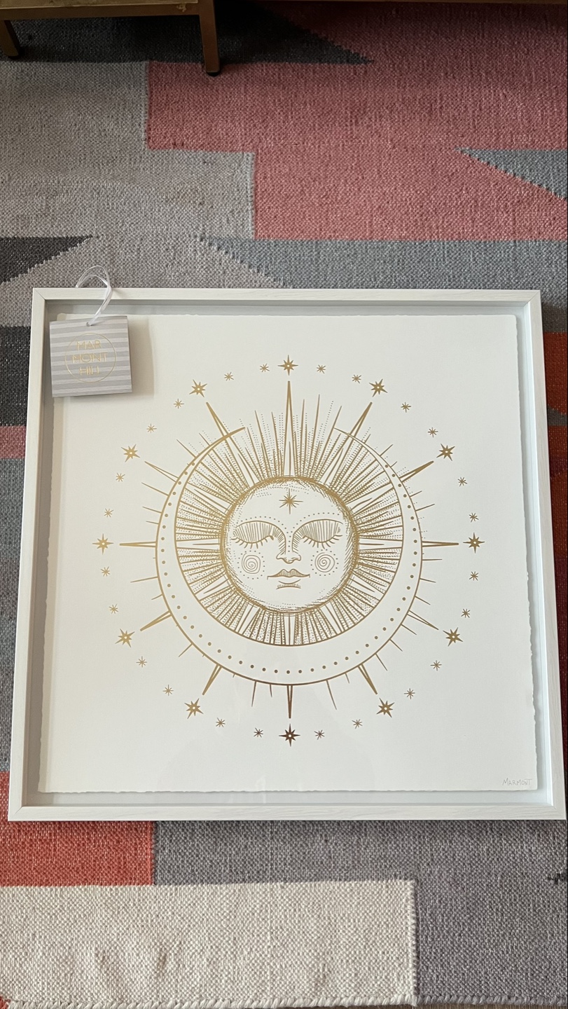 Marmont Hill Gold Sun and Moon Framed Wall Art