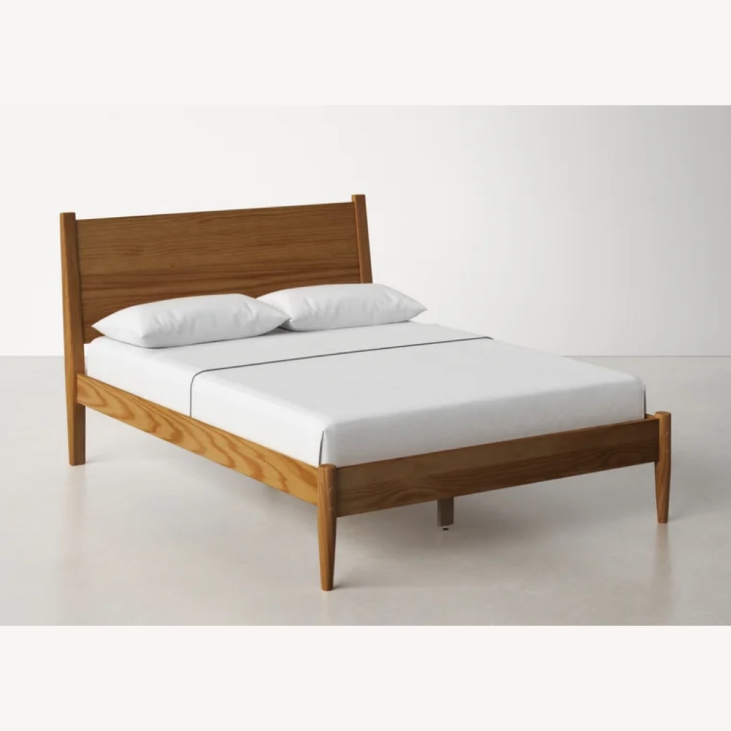 Mid-Century Panel Bed Frame - Queen Size