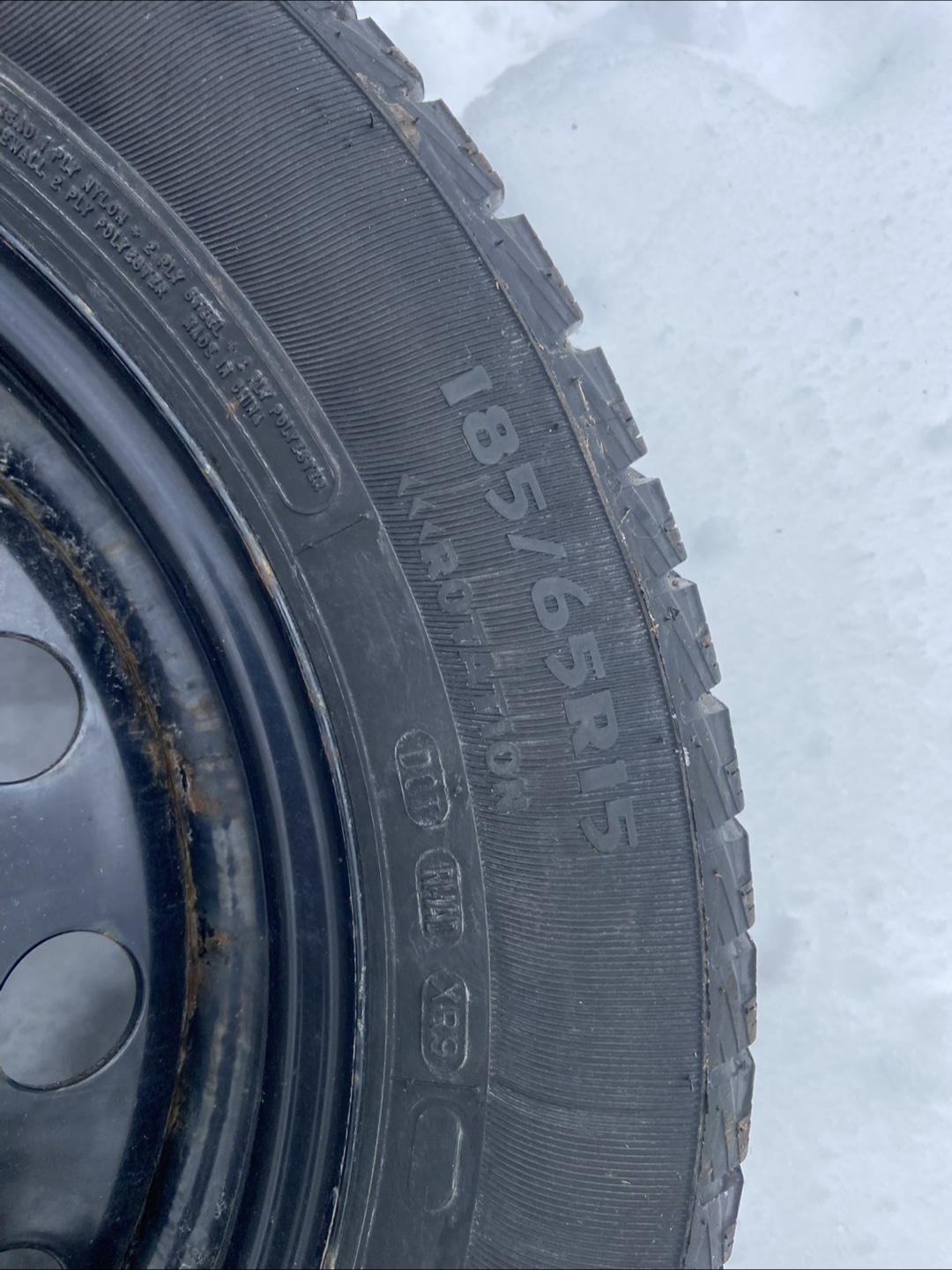 Used Honda Civic 185/65R15 Winter Tires with Steel Rims - photo 4