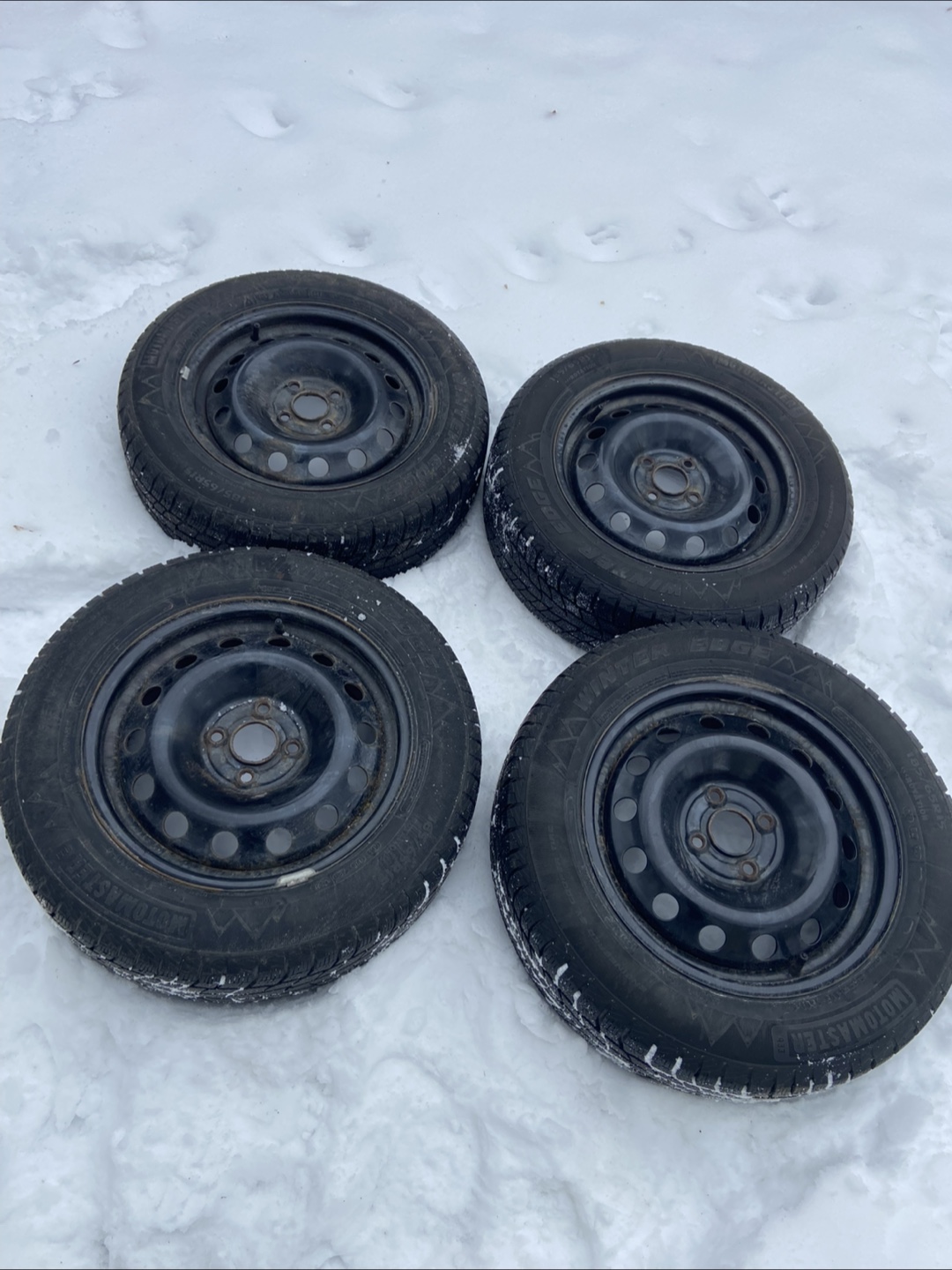 Used Honda Civic 185/65R15 Winter Tires with Steel Rims - photo 2