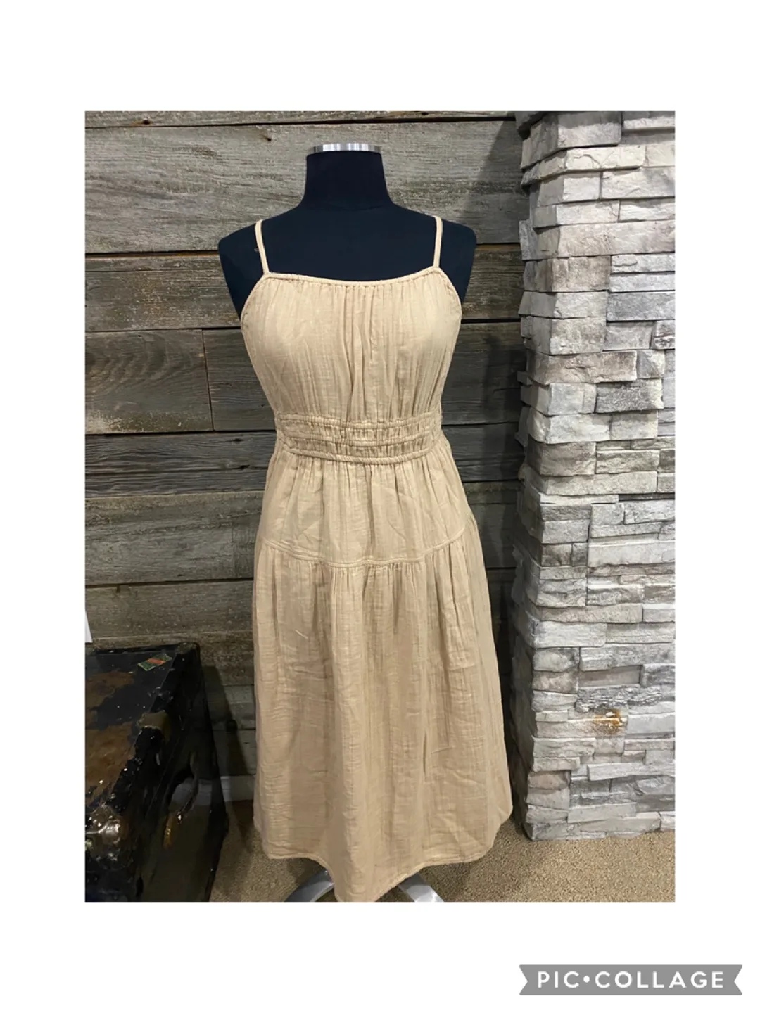 Old Navy Waist-Defined Smocked Tiered Midi Cami Dress thumbnail
