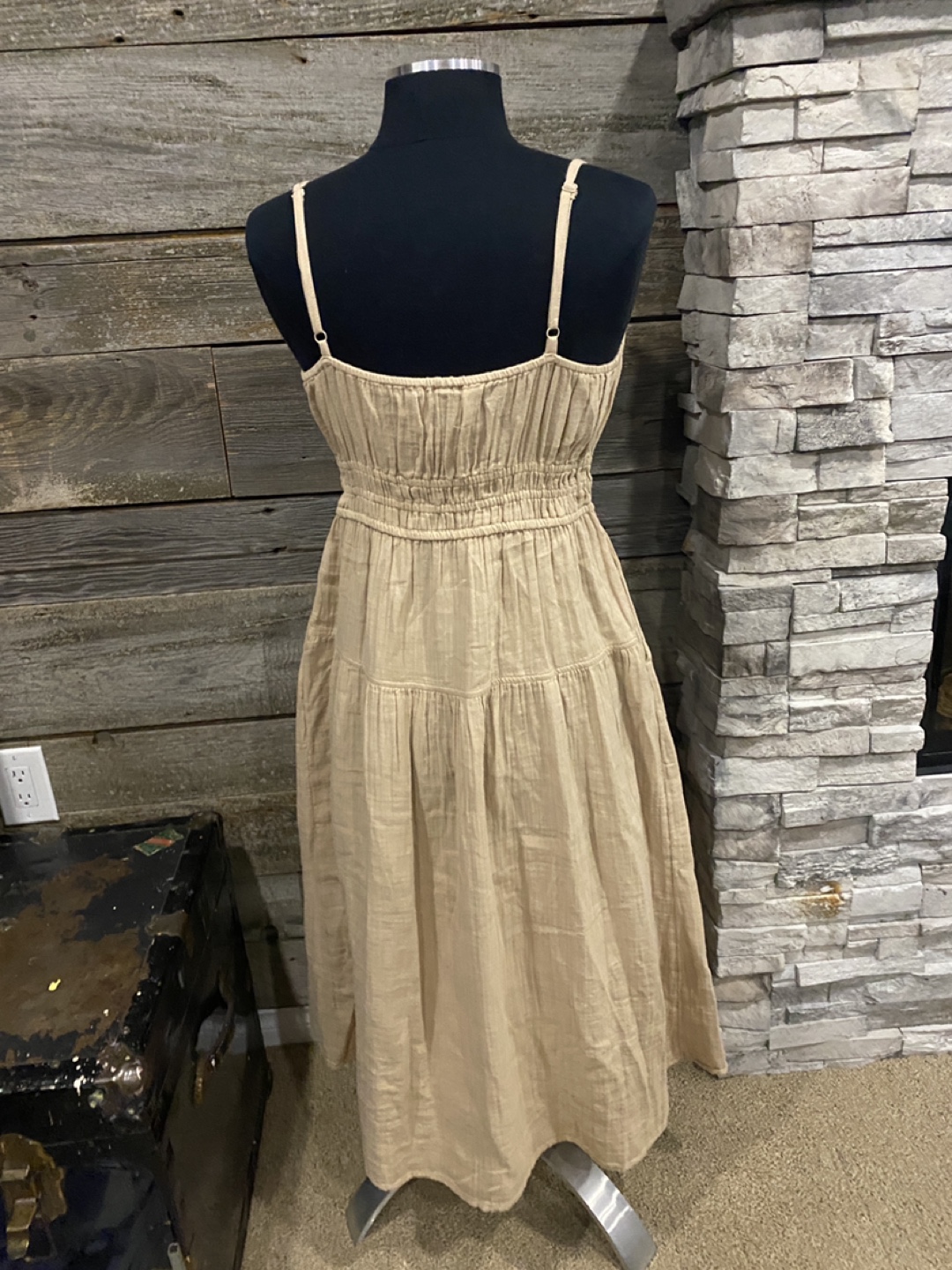 Old Navy Waist-Defined Smocked Tiered Midi Cami Dress - photo 3