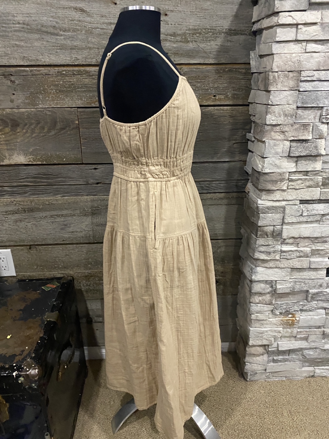 Old Navy Waist-Defined Smocked Tiered Midi Cami Dress - photo 2