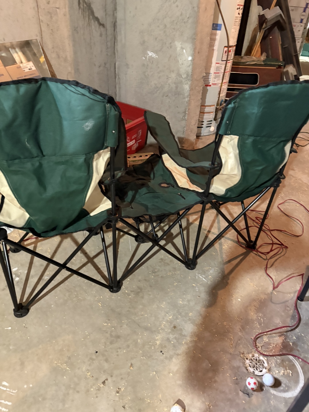 Pair of Double Camping Chairs with Cooler