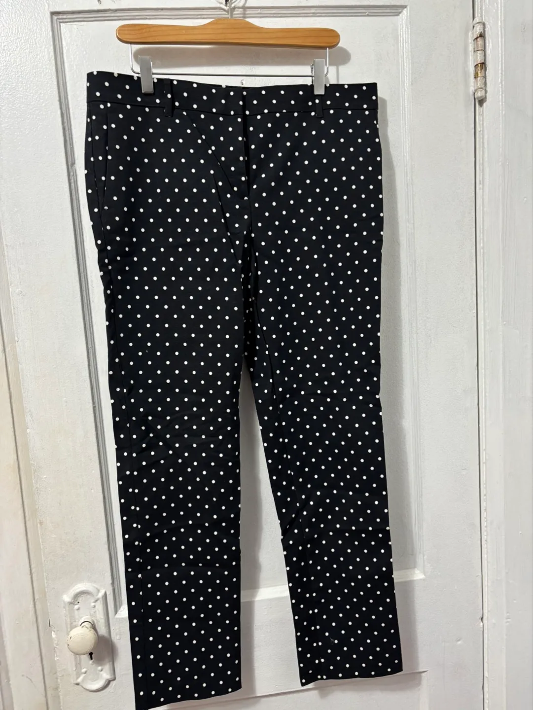 Ann Taylor Black and White Polka Dot Trousers thumbnail