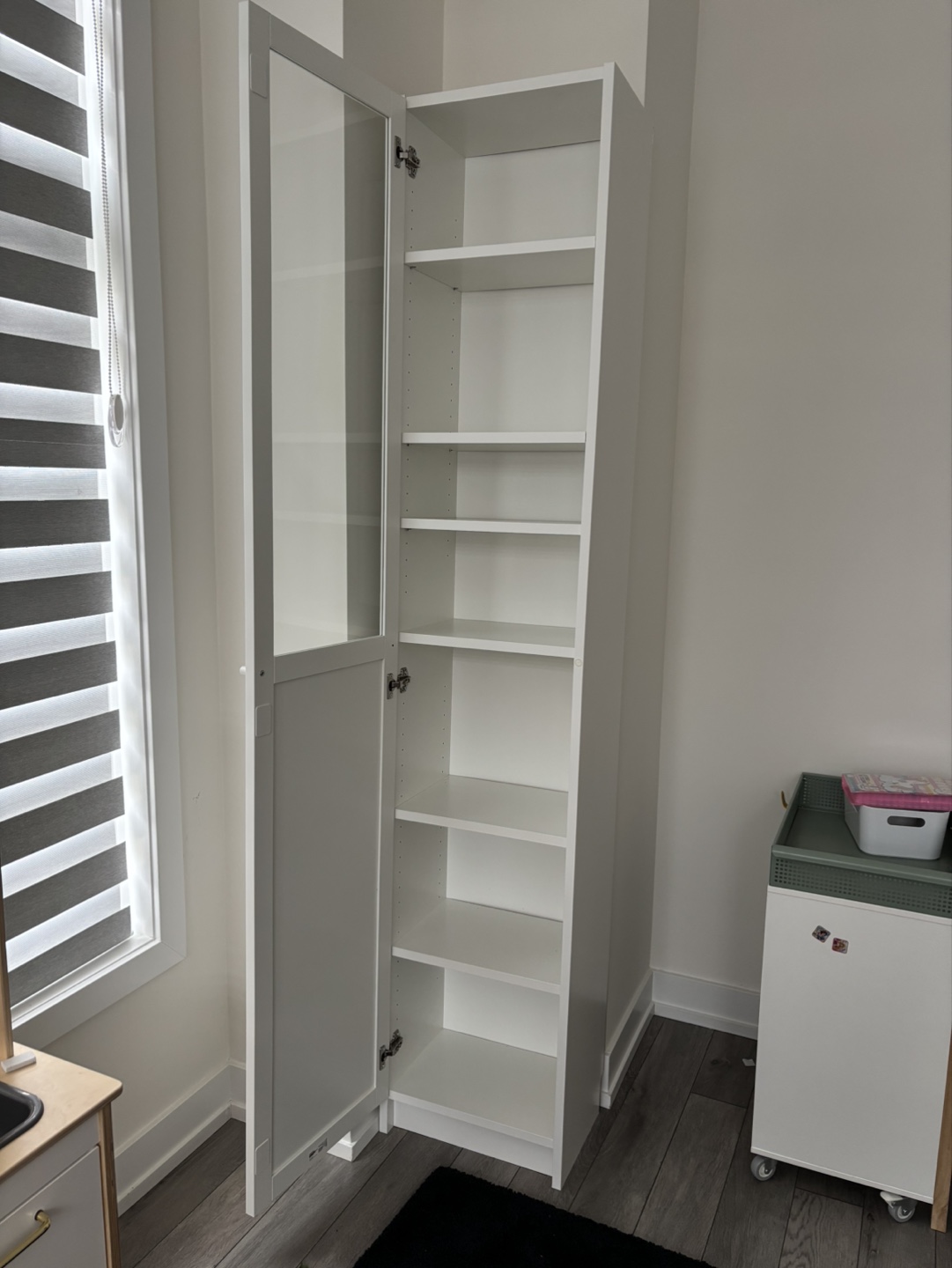 White IKEA Billy Bookcase with Oxberg Glass Door - photo 2