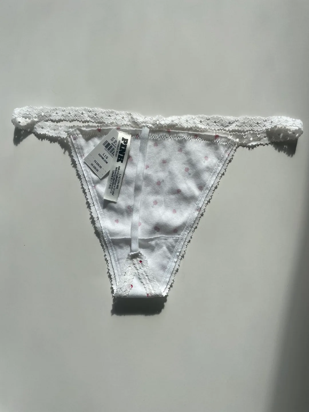 PINK Victoria's Secret Cherry/ Heart Print Thong image indicator(4)