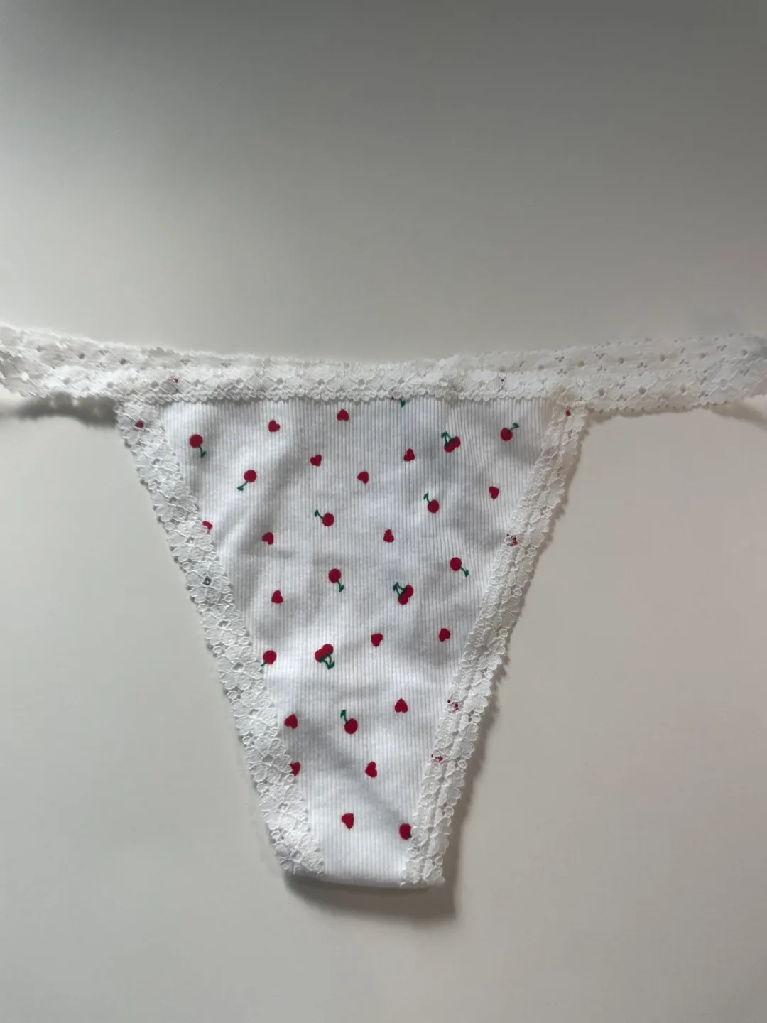 PINK Victoria's Secret Cherry/ Heart Print Thong image indicator(2)