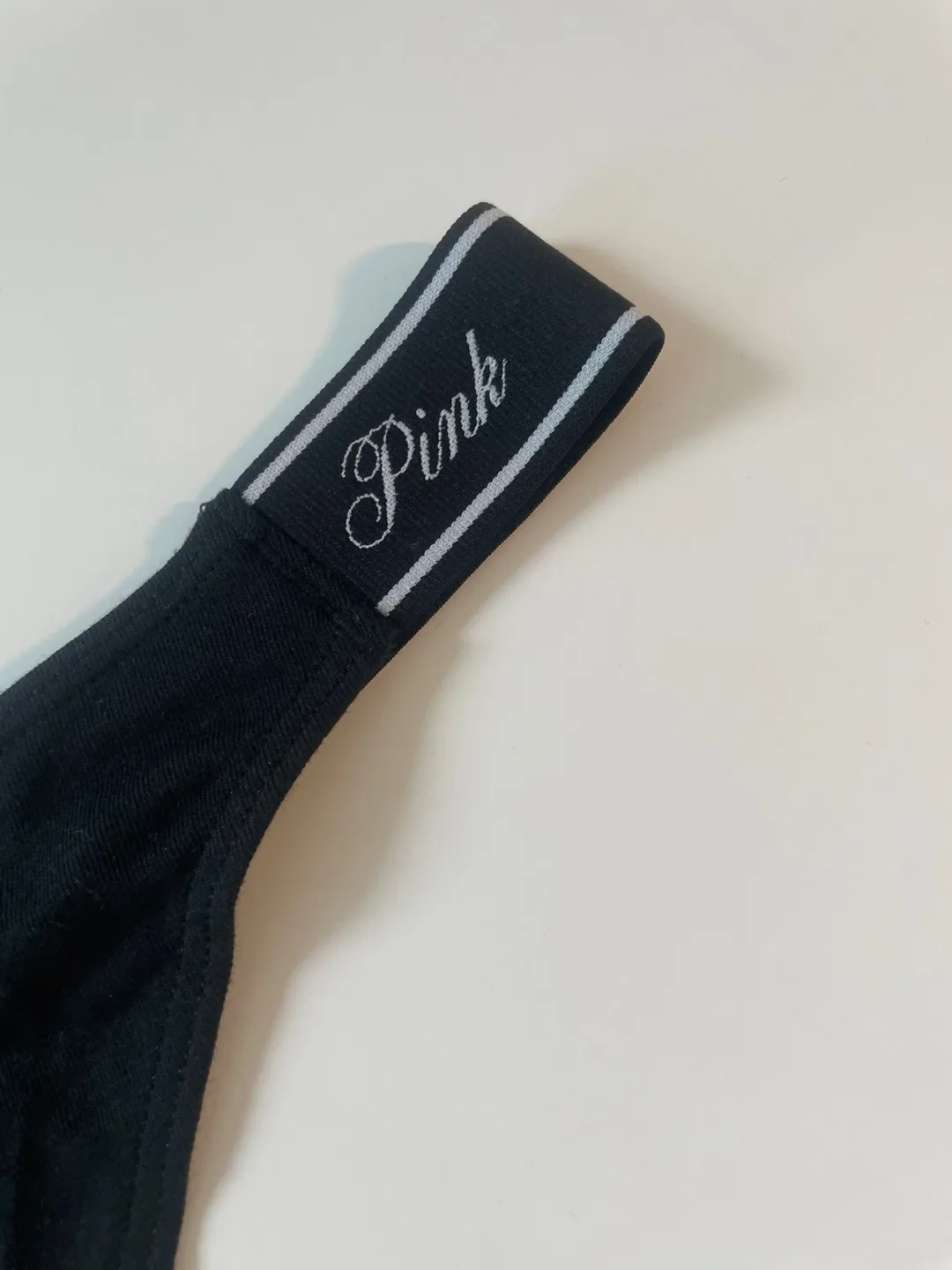 PINK by Victoria's Secret Black Thong Lingerie - Size Large image indicator(2)