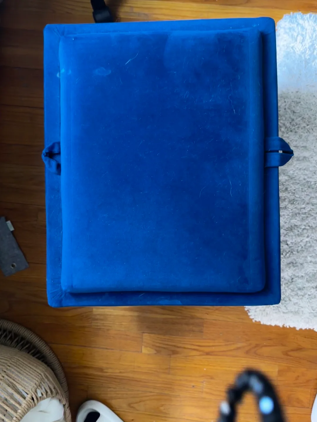 Blue Velvet Accent Chair and Ottoman Set image indicator(4)