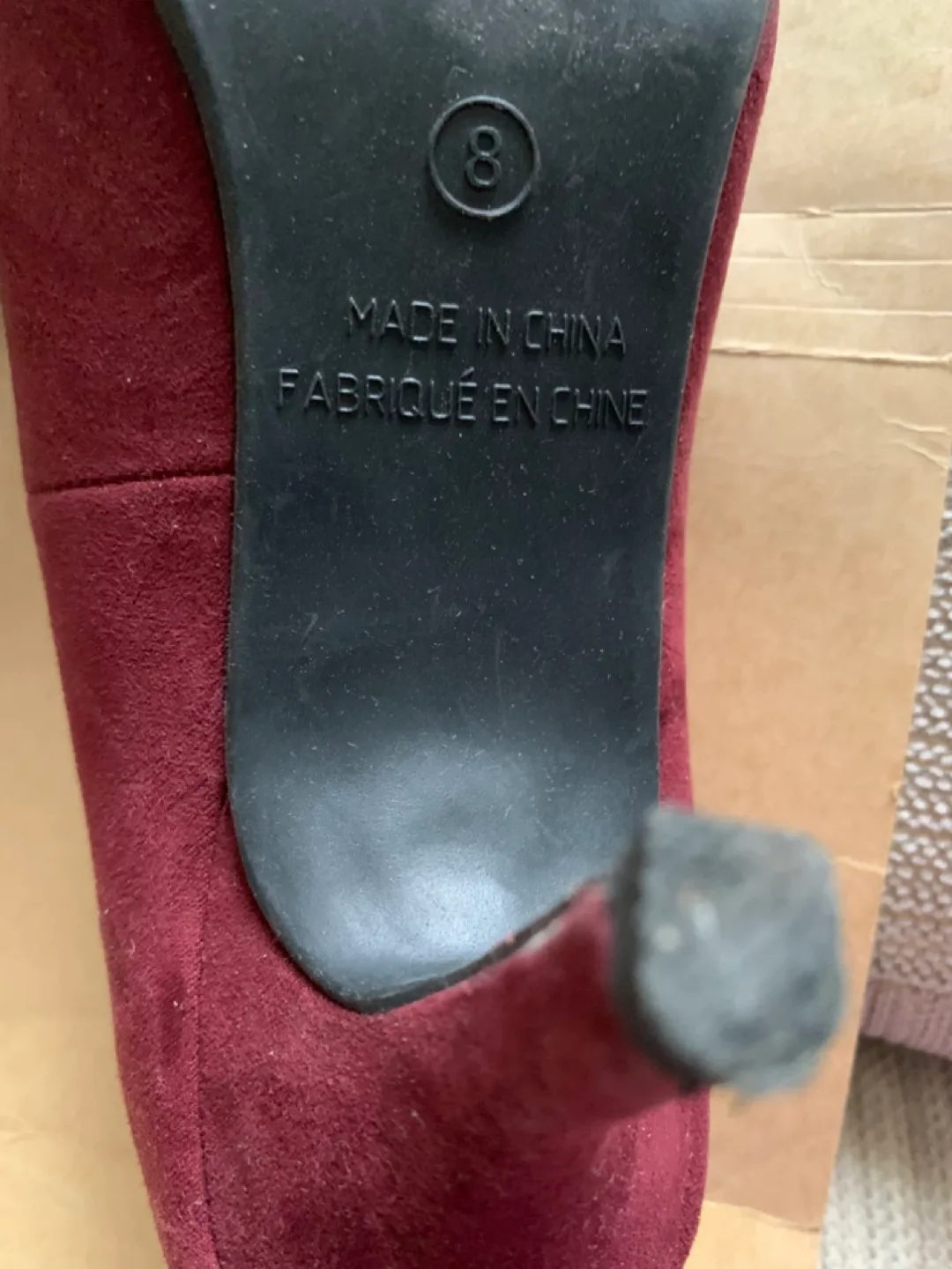 Women's Burgundy Suede Heels - Size 8 image indicator(3)