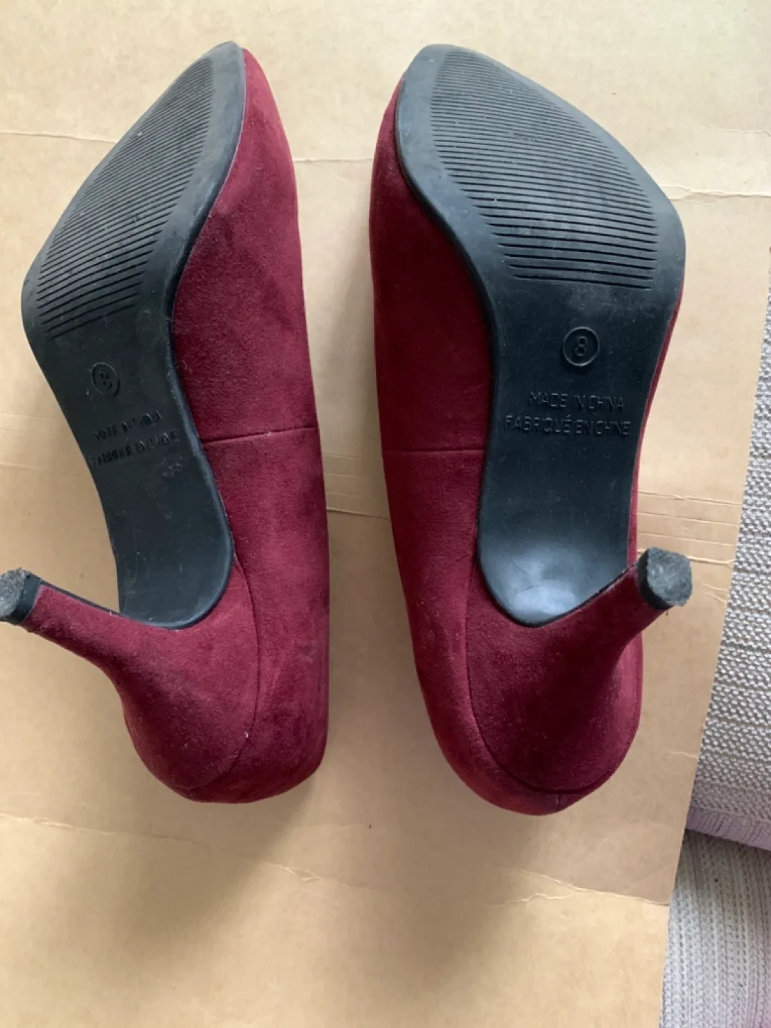 Women's Burgundy Suede Heels - Size 8 image indicator(2)