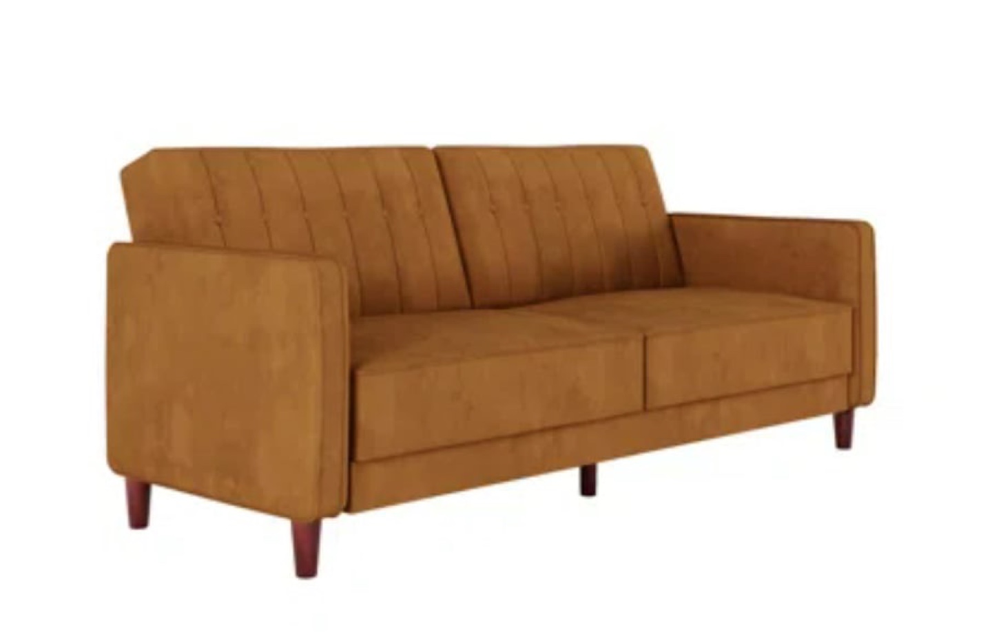 Velvet Futon Sofa Bed - Mustard Yellow - photo 4