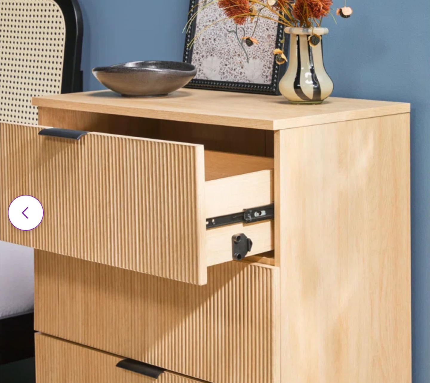 3-Drawer Wooden Chest of Drawers with Black Legs - photo 3