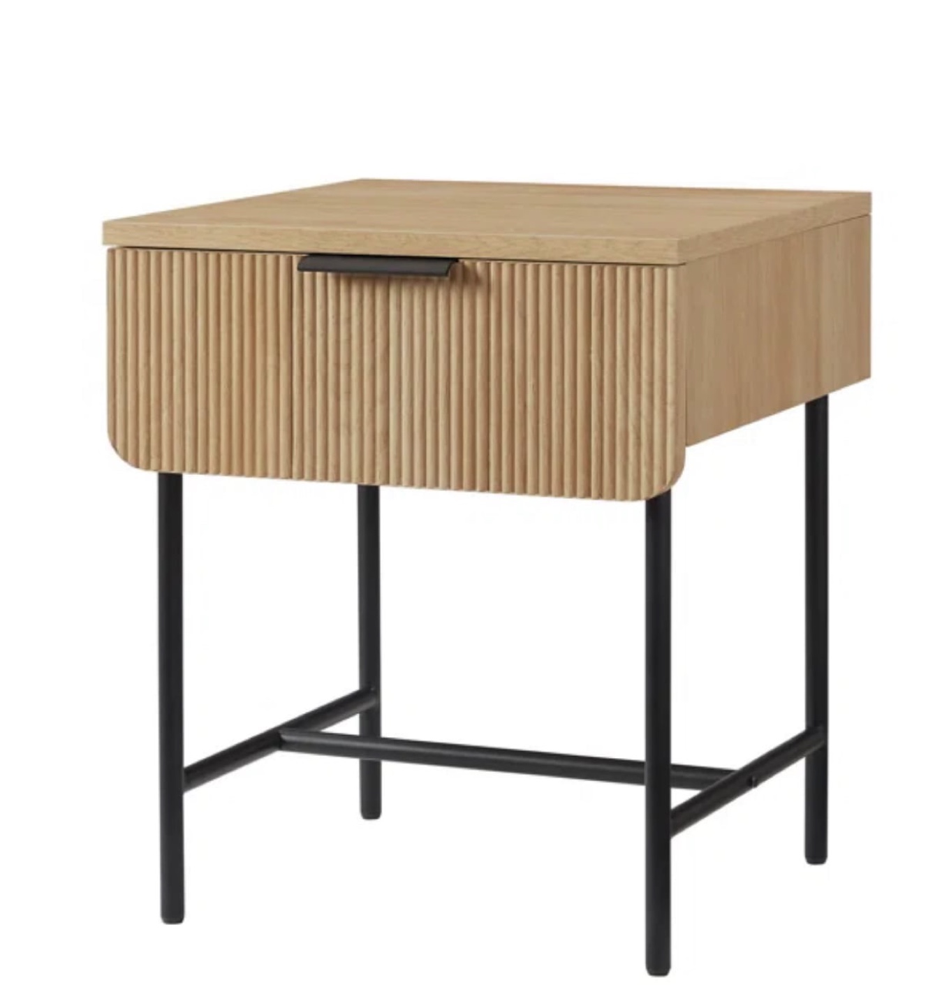Set of two Modern Nightstand with Black Metal Legs - photo 2