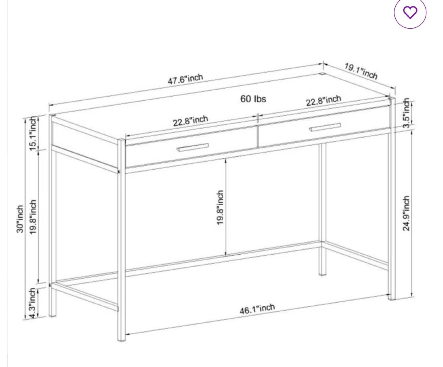 Modern Two-Drawer Writing Desk - photo 4