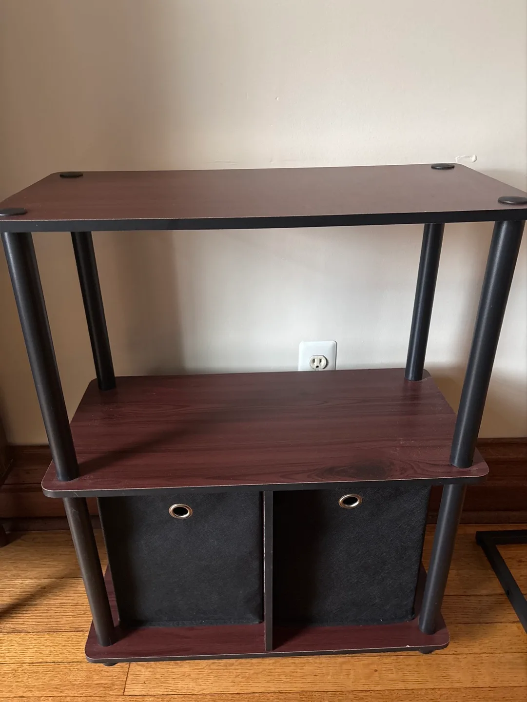2-Shelf Storage Organizer with Fabric Bins thumbnail