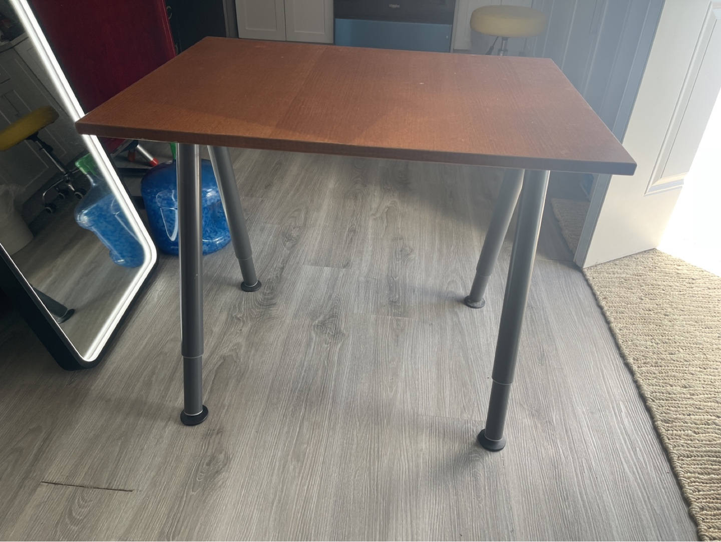 Small Wooden Desk with Metal Legs - photo 2