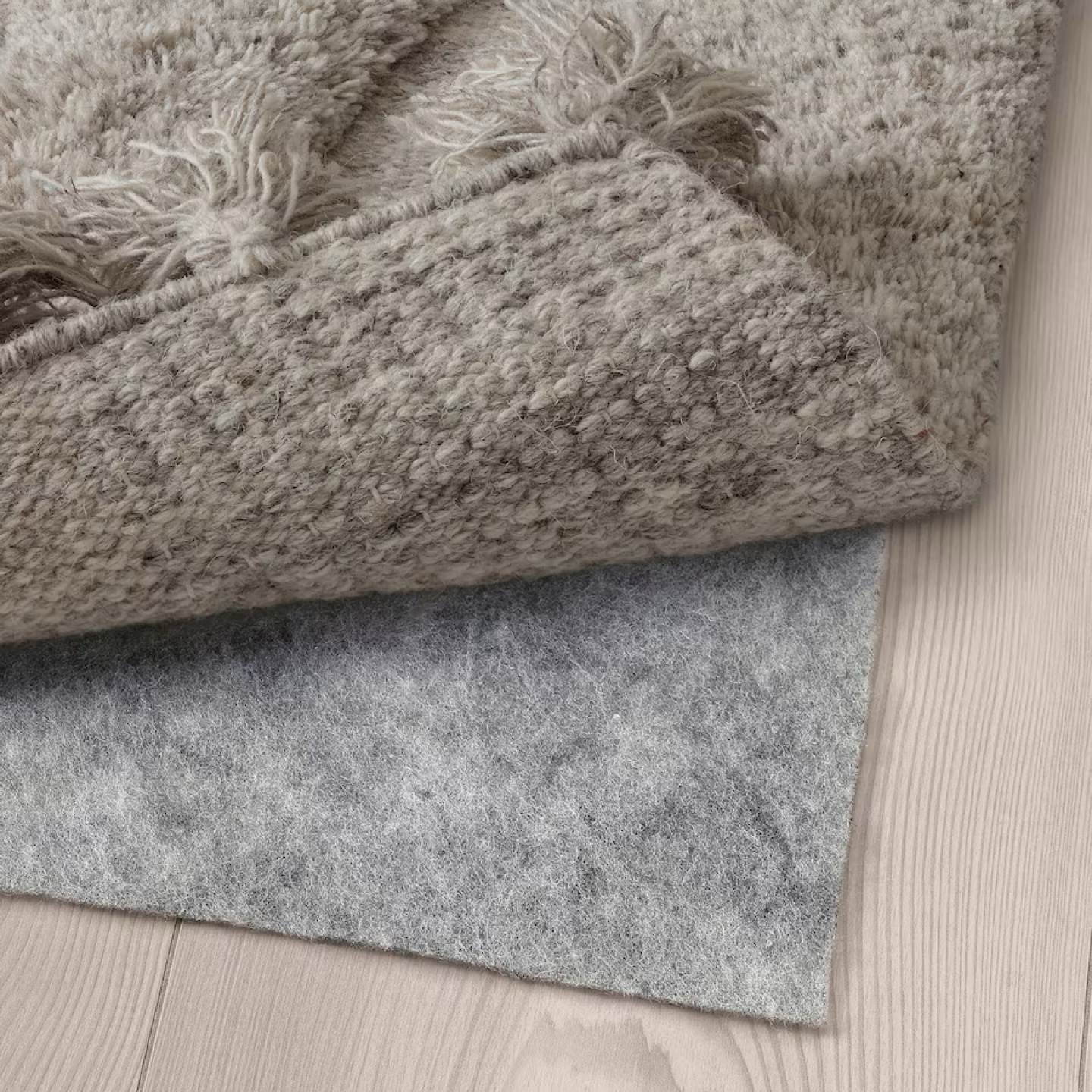 Light Grey Woven Rug with Tassels - 7'7" x 5'3" - photo 3