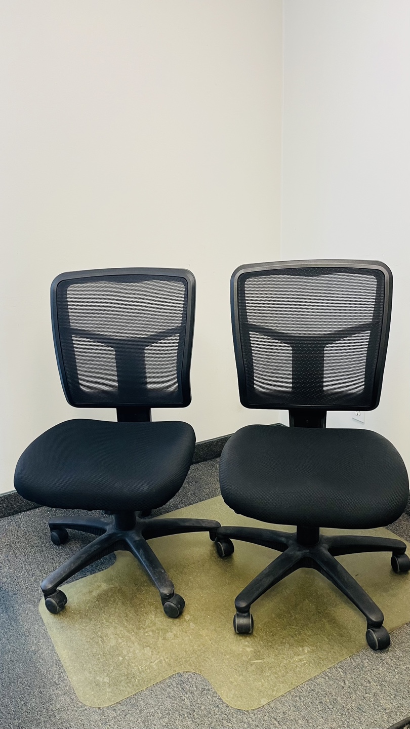 Pair of Black Mesh Office Chairs