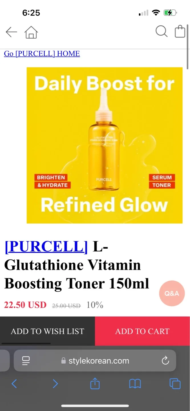 PURCELL L-Glutathione Vitamin Boosting Toner 150ml image indicator(2)