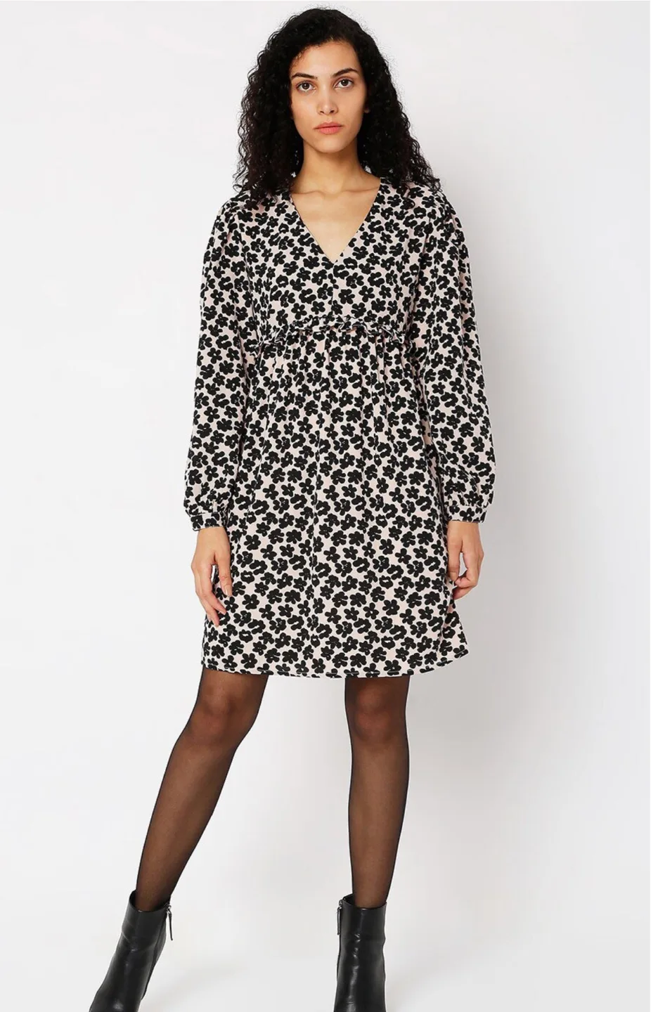 Black Floral Modest Dress thumbnail