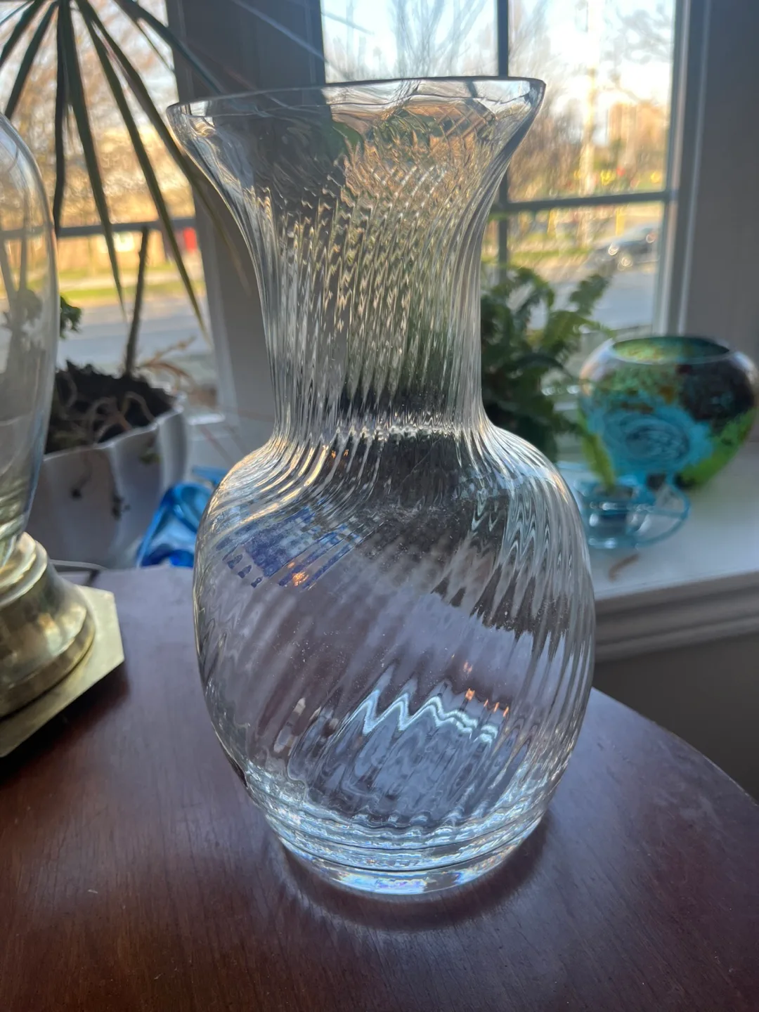 Pasabahce glass vase with swirl pattern, hand made in Turkey 💚 image indicator(2)