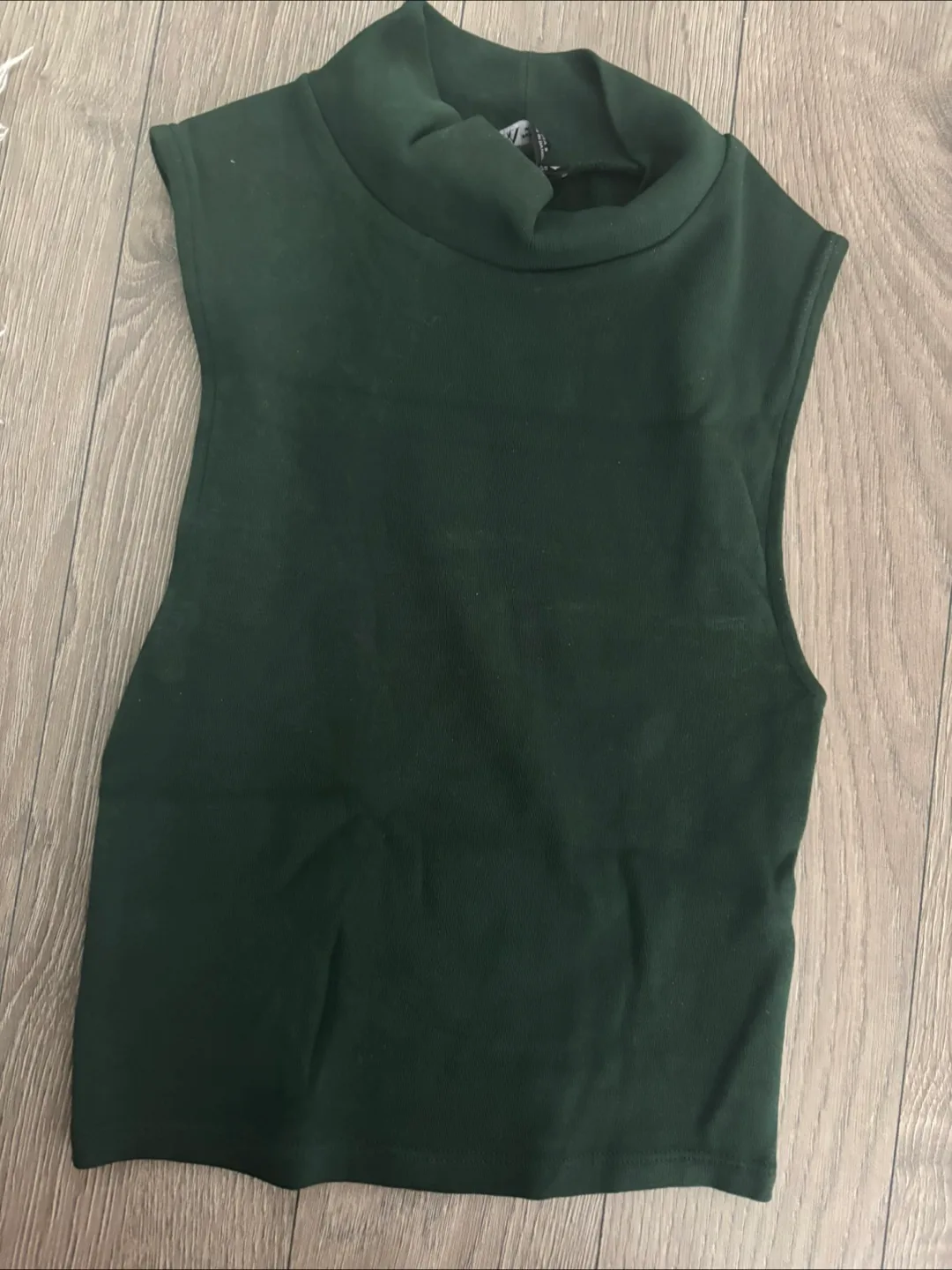 Zara Sleeveless Mock Neck Crop Top - Size Small thumbnail