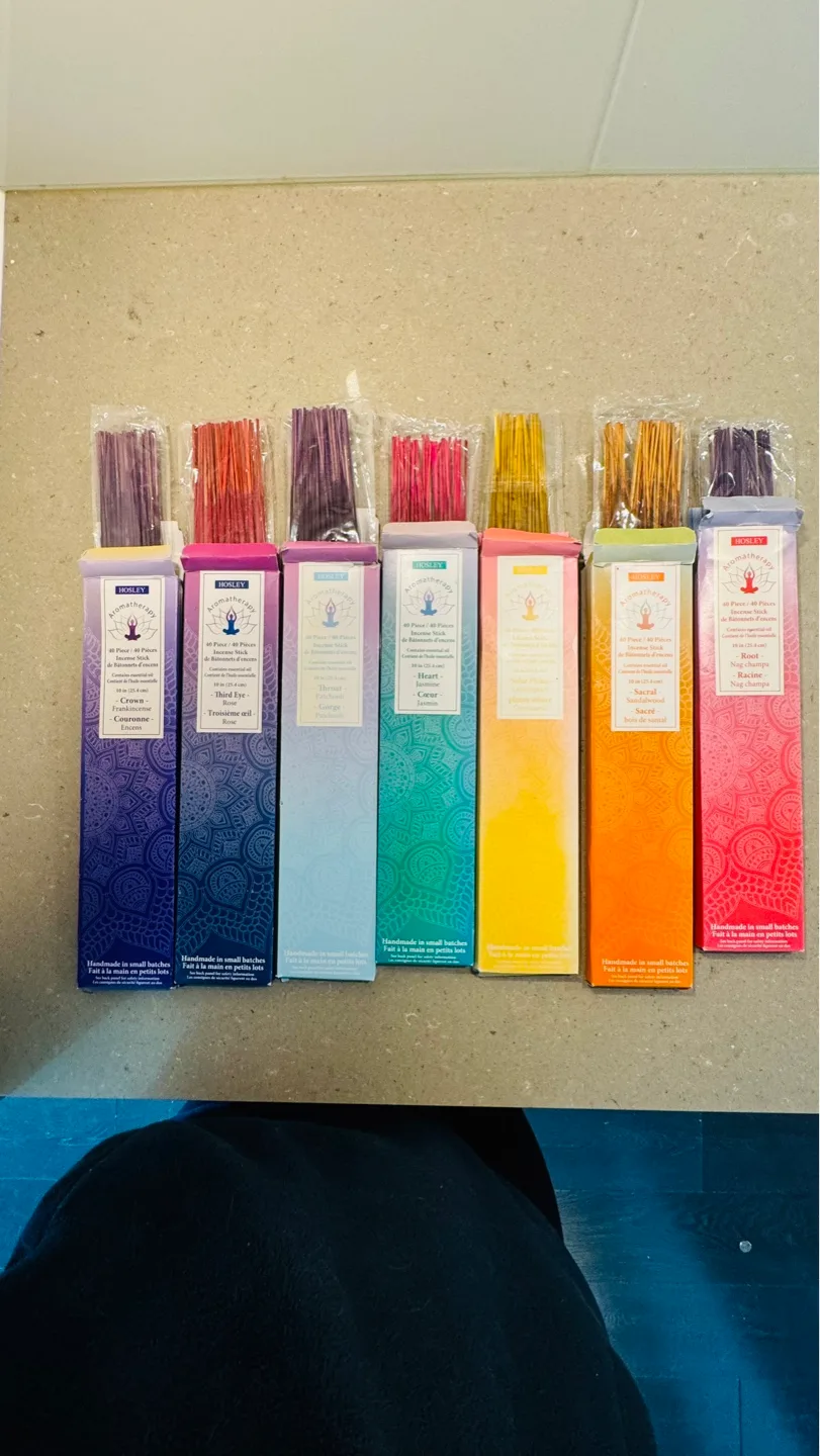 Eight Boxes of Hosley Aromatherapy Incense Sticks thumbnail