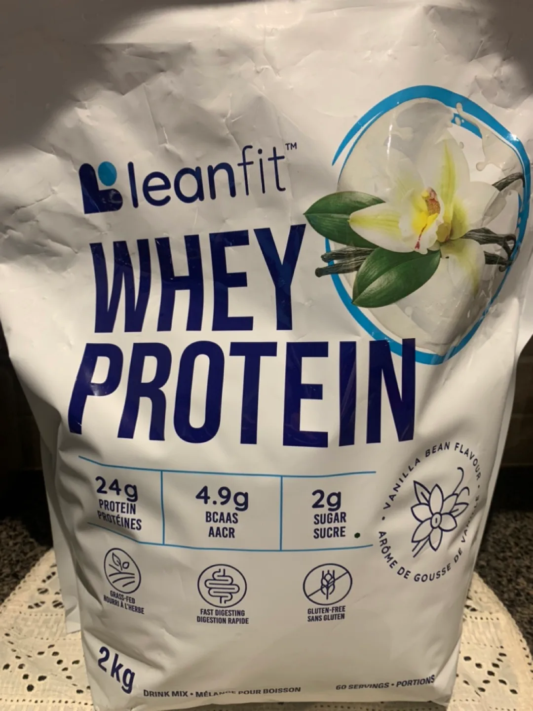 Leanfit Whey Protein Powder - 💚Vanilla Bean Flavour - 2kg thumbnail