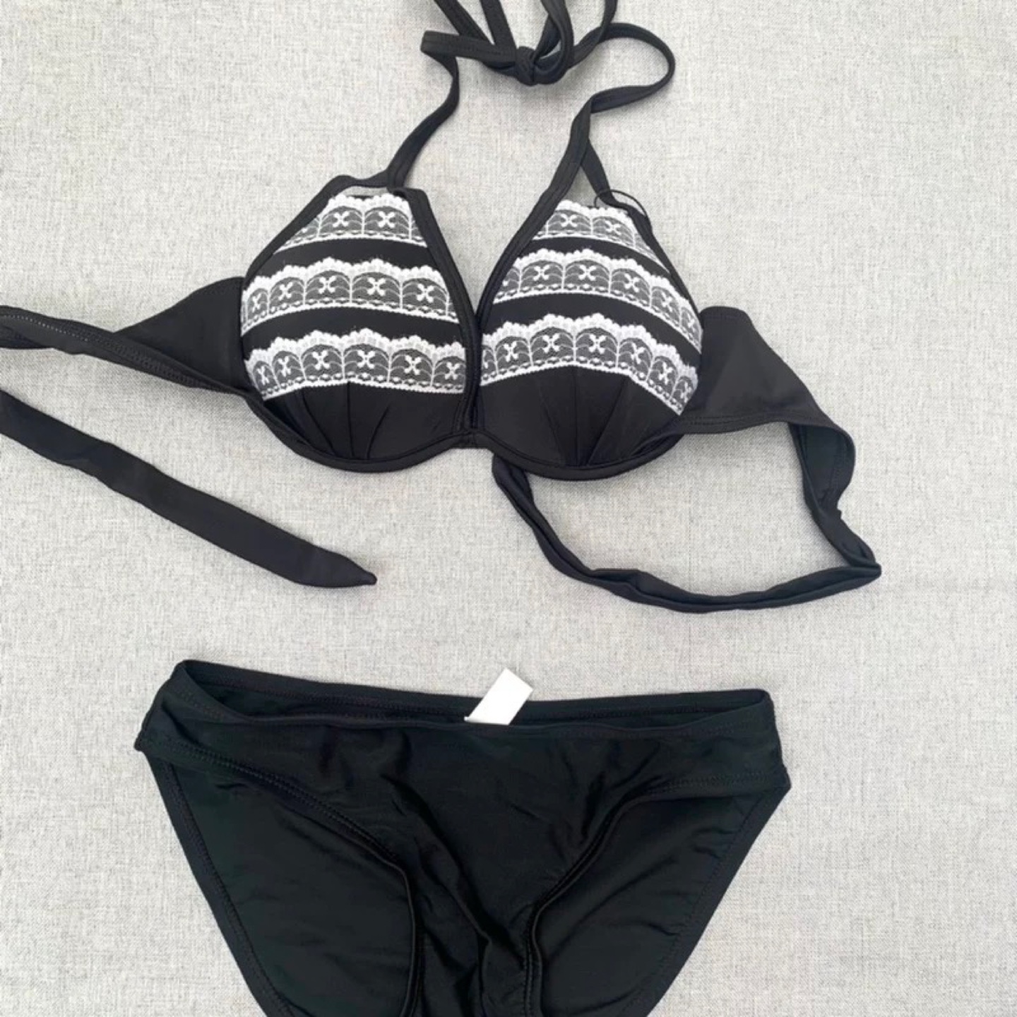Lace Trim Bikini Set with Skirt - photo 3