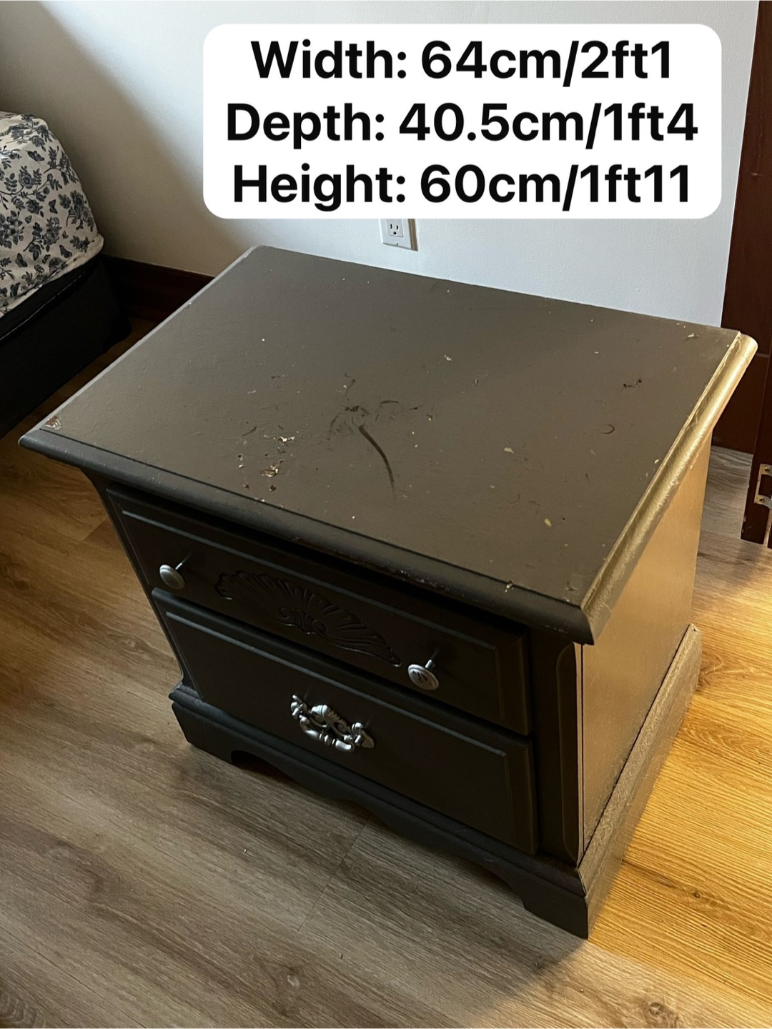 Dark Grey Wooden Bedroom Set