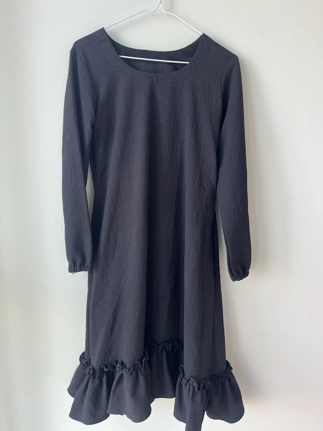 Black Frill Modest Dress thumbnail