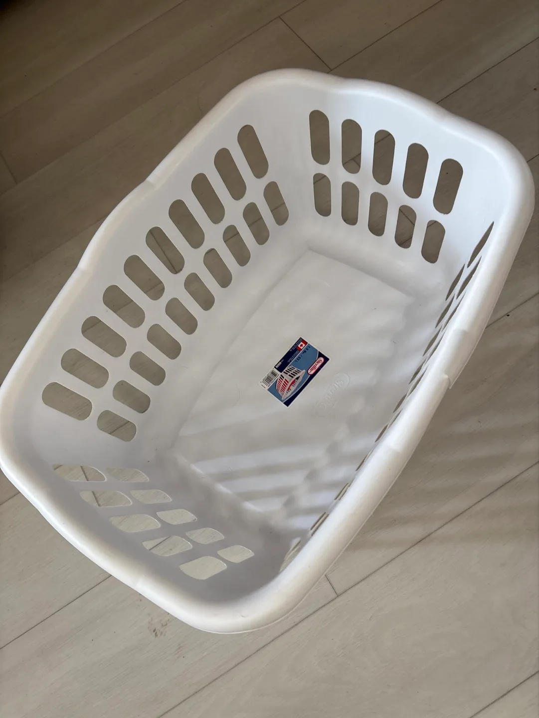 White Plastic Laundry Basket thumbnail