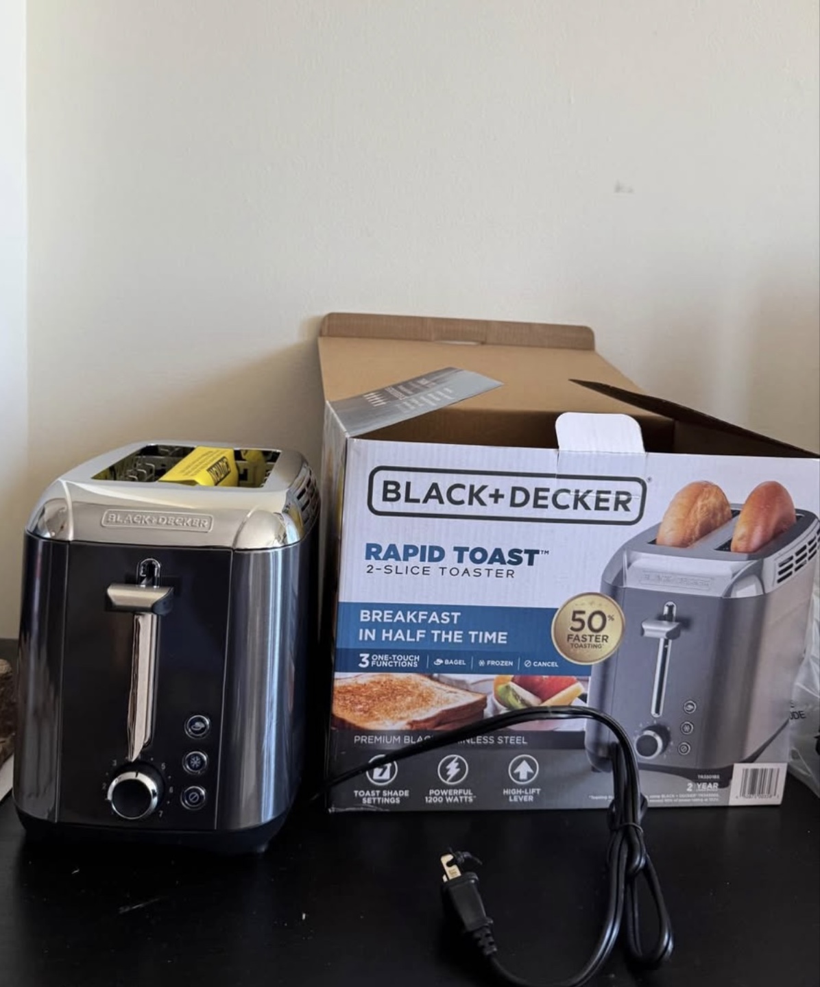 Black+Decker Rapid Toast 2-Slice Toaster - Stainless Steel - photo 2