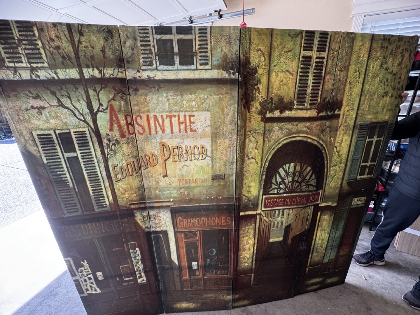 Vintage Parisian Street Scene Room Divider - photo 2