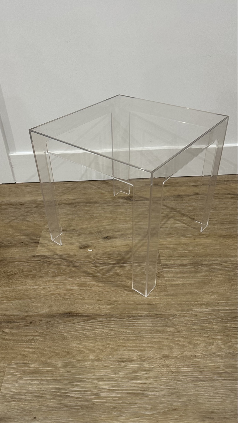 Clear Acrylic Square Side Table