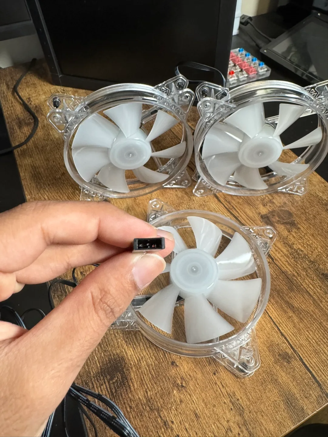 3x  Clear PC Case Fans with Connectors image indicator(5)