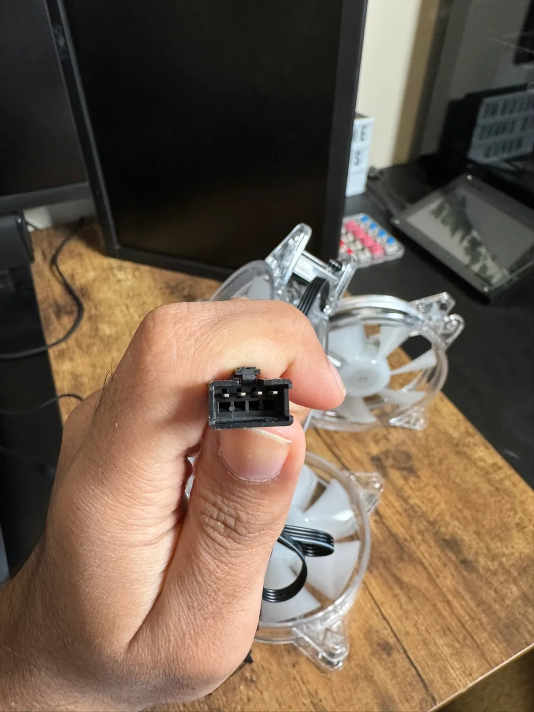 3x  Clear PC Case Fans with Connectors image indicator(6)