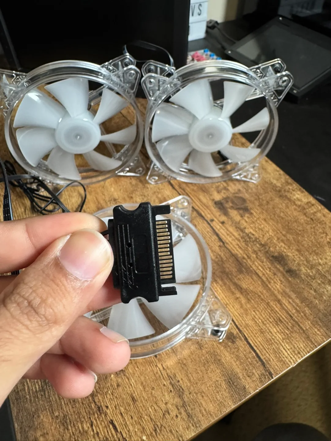 3x  Clear PC Case Fans with Connectors image indicator(3)