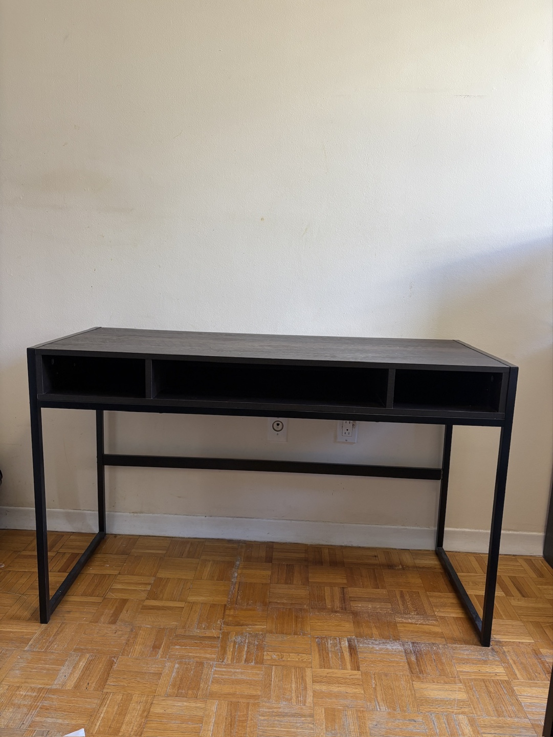 Dark Brown Writing Desk with Metal Frame - photo 2