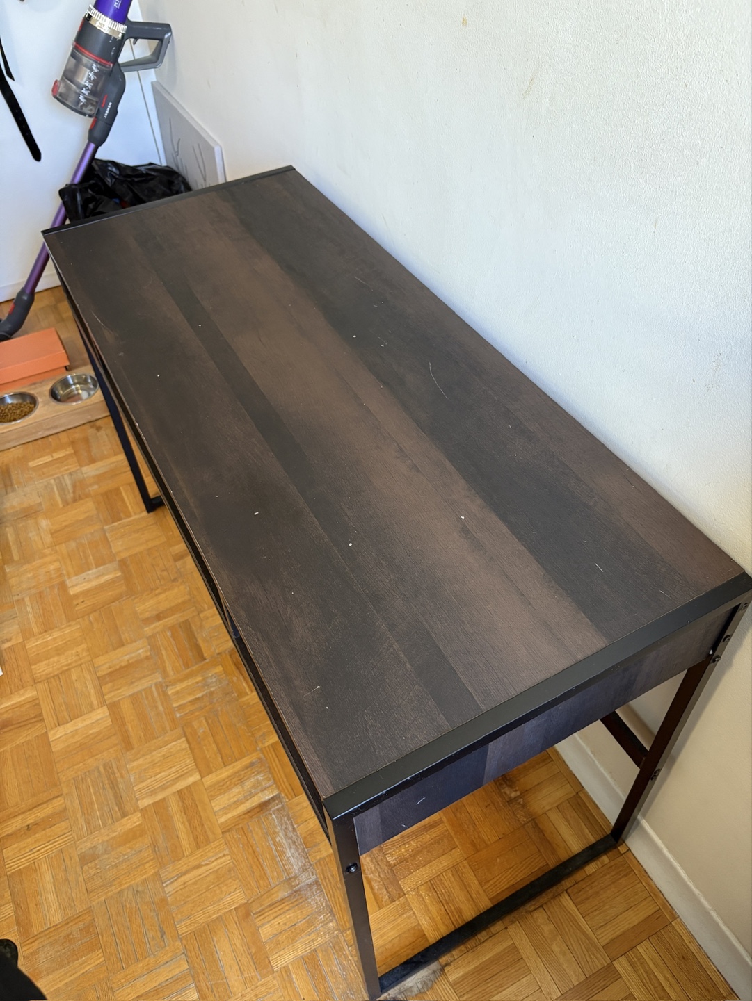 Dark Brown Writing Desk with Metal Frame - photo 3