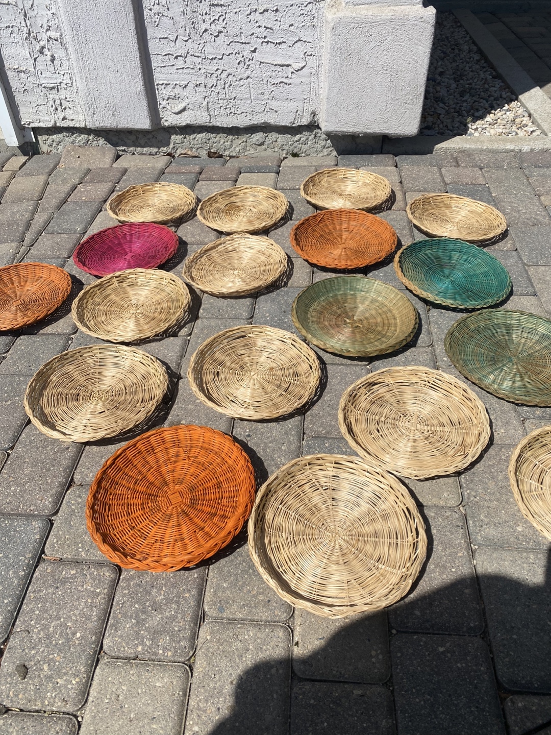 15 Woven Wicker Chargers - Assorted Colors