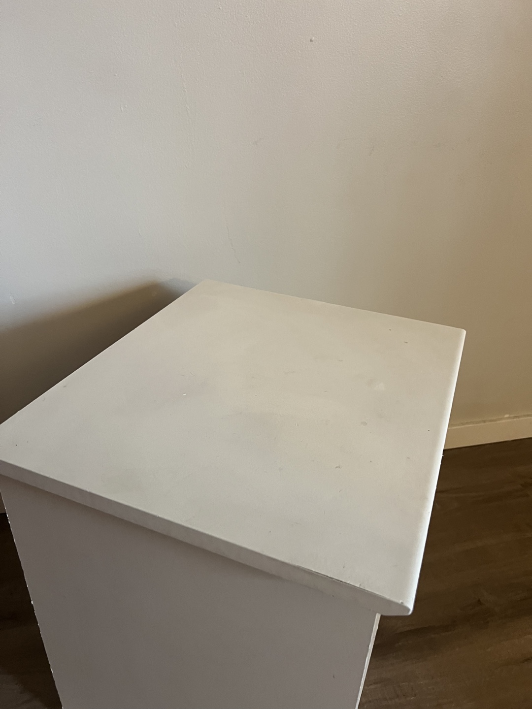 White Nightstand with Drawer and Shelf - photo 3
