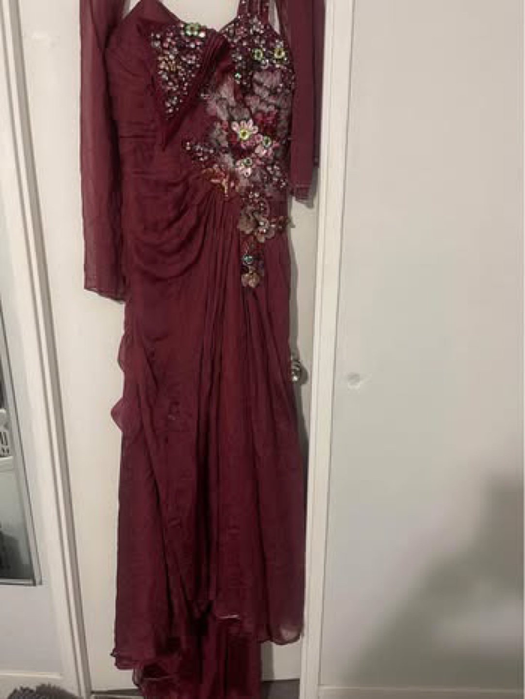 Gorgeous Burgundy Formal Gown with Embellishments - photo 3