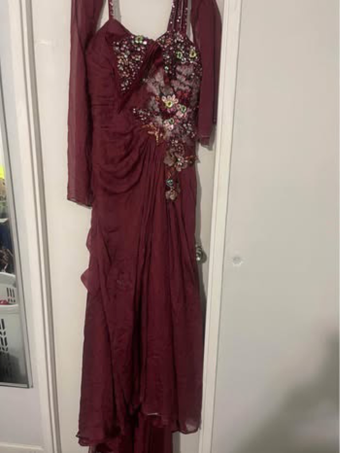 Gorgeous Burgundy Formal Gown with Embellishments